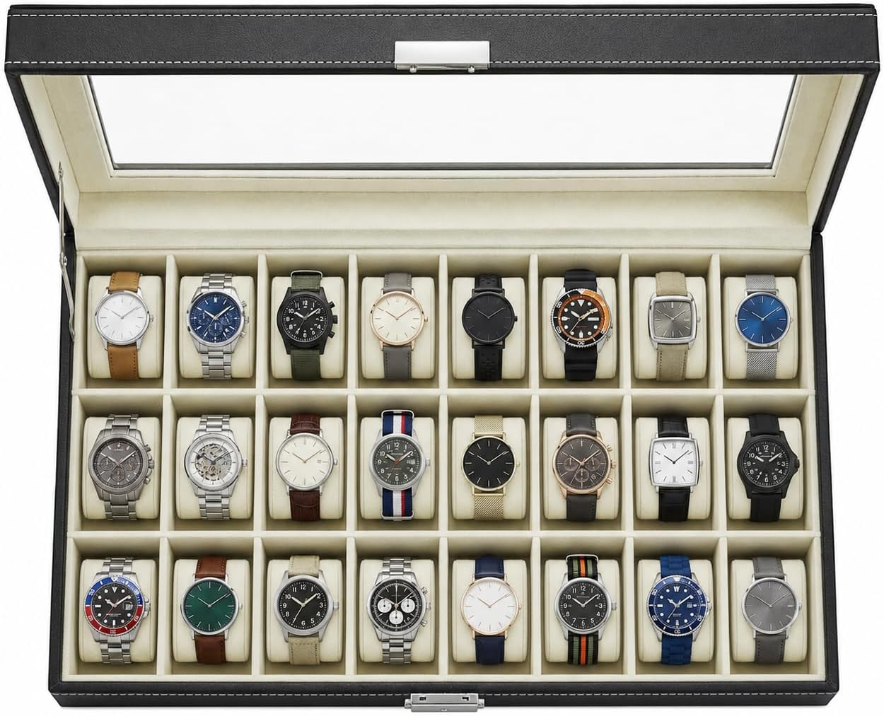 Caja Relojes Organizador de 24 Compartimentos — Boxes for 10 watches or more recommended by Tempus Europa